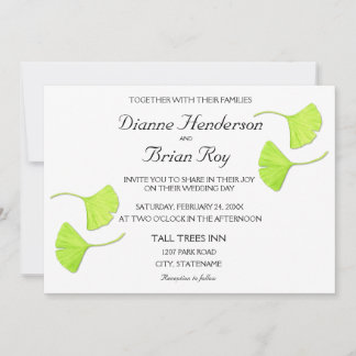 Faire-part de mariage Feuille de Ginkgo