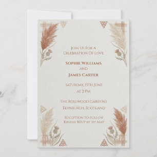 Faire-part de mariage Feuille de terre cuite