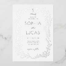 Faire-Part de Mariage Feuille Élégante en Feuille 