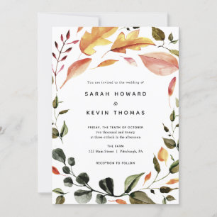 Faire-part de mariage Feuilles d'automne