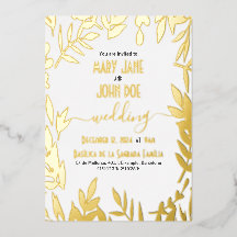 Faire-part de mariage Feuilles d'Or