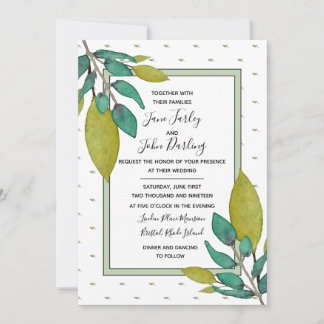 Faire-part de mariage Feuilles verts