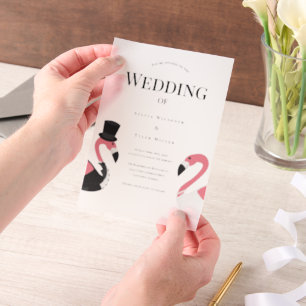 Faire-part de mariage Flamant rose