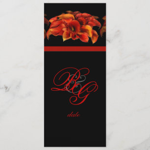 Faire-part de mariage FLEUR DE CALLA ORANGE BRÛLÉ 