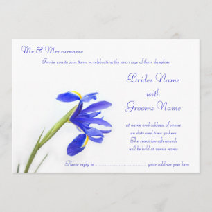 Faire-part de mariage - fleur pourpre d'iris