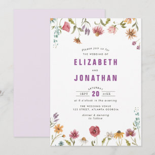 faire-part de mariage fleur sauvage