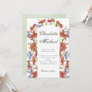 Faire-part de mariage fleur sauvage aquarelle