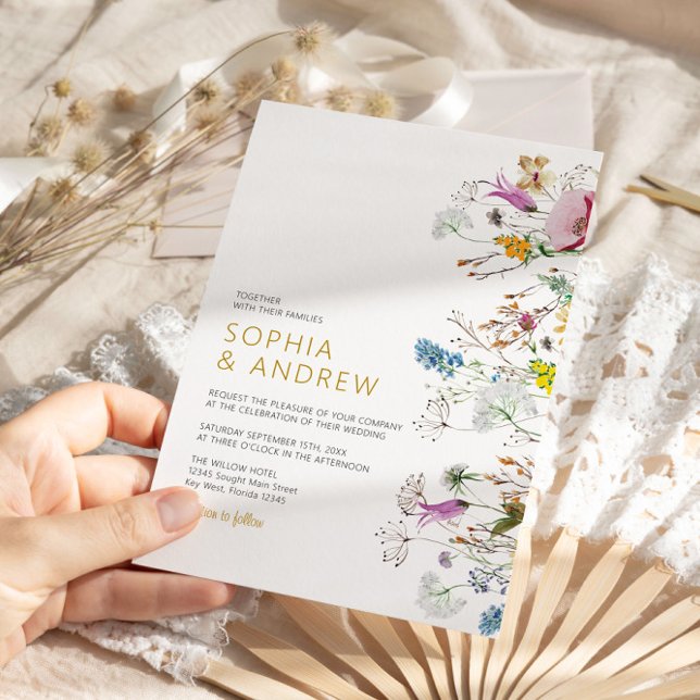 Faire-part de mariage Fleur sauvage Boho (Créateur téléchargé)