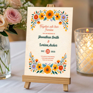 Faire-part de mariage Fleur sauvage Boho Watercolo