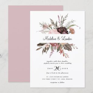 Faire-part de mariage Fleur sauvage Bourgogne