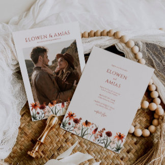 Faire-part de mariage Fleur sauvage de Bohême