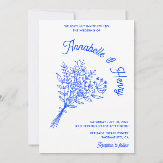 Faire-part de mariage fleur sauvage de la série Wh