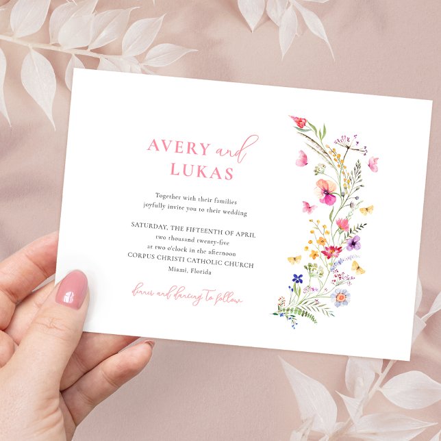 Faire-part de mariage Fleur sauvage de printemps c (Créateur téléchargé)