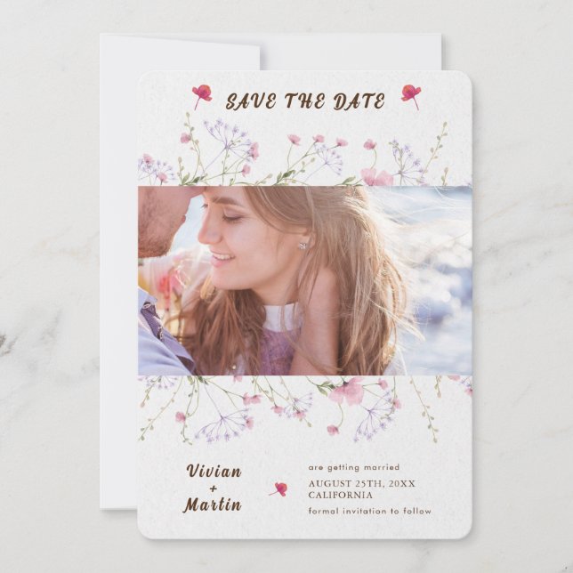 Faire-part de mariage Fleur sauvage de printemps d (Devant)