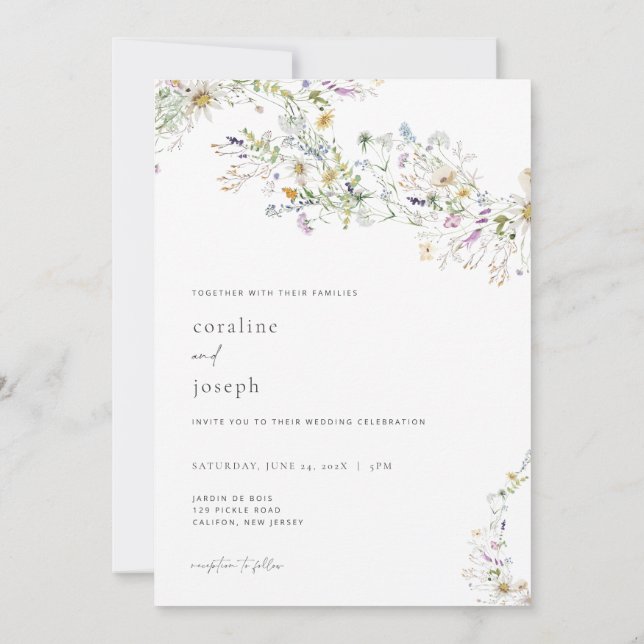 Faire-part de mariage Fleur sauvage des Prairies R (Dos)