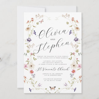 Faire-part de mariage fleur sauvage, Mariage d'été