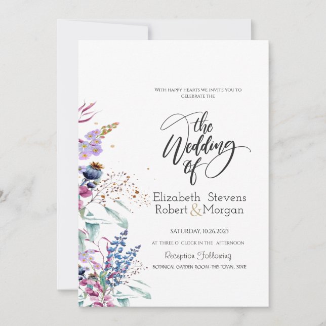 Faire-part de mariage fleur sauvage Meadow (Devant)