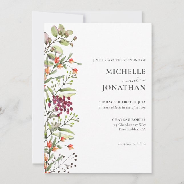 Faire-part de mariage fleur sauvage Meadow (Devant)