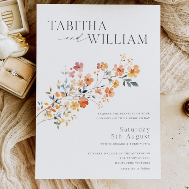 Faire-part de mariage fleur sauvage Modèle Boho Fl (Créateur téléchargé)