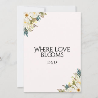 Faire-part de mariage Fleur sauvage rustique