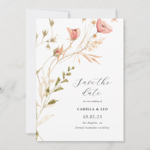 Faire-part de mariage Fleur sauvage rustique fleur