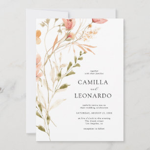 Faire-part de mariage Fleur sauvage rustique fleur