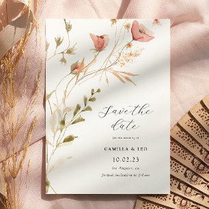 Faire-part de mariage Fleur sauvage rustique fleur