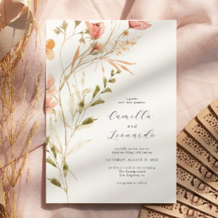 Faire-part de mariage Fleur sauvage rustique fleur