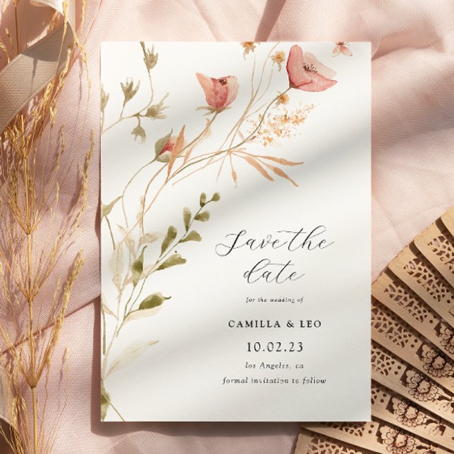 Faire-part de mariage Fleur sauvage rustique fleur (Créateur téléchargé)
