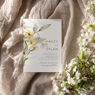 Faire-part de mariage Fleur sauvage simple