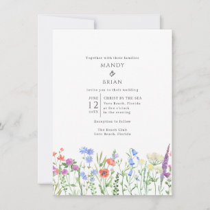 Faire-part de mariage Fleur sauvage simple