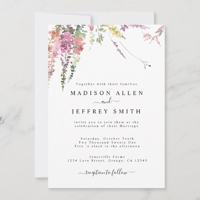 Faire-part de mariage Fleur sauvage Spring Meadow (Devant)