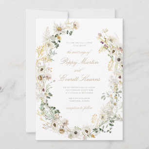 Faire-part de mariage fleuri sauvage Coquelicot