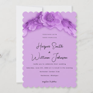 faire-part de mariage fleuri violet d'inspiration 