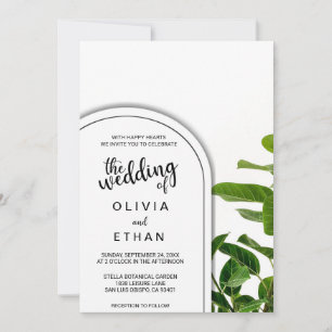 Faire-part de mariage fleurie noire et blanche