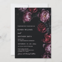 Faire-part de mariage Fleurs 3D Sombres Humeur
