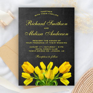 Faire-part de mariage Fleurs de Tulipe Jaune Clair