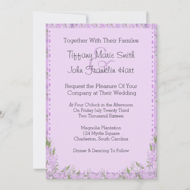 Faire-part de mariage Fleurs de Wisteria (Devant)