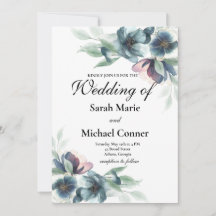 Faire-part de mariage fleurs d'eau