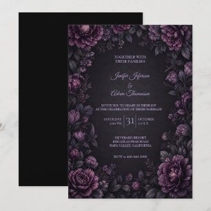 Faire-part de mariage Fleurs Mauves Moody