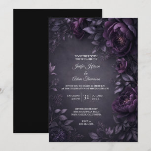 Faire-part de mariage Fleurs Mauves Moody
