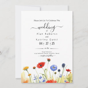 Faire-part de mariage Fleurs sauvages de prairie p