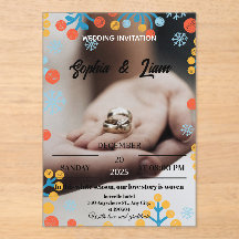 Faire-part de mariage Flocon de neige d'hiver