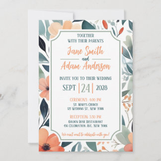 Faire-part de mariage floral