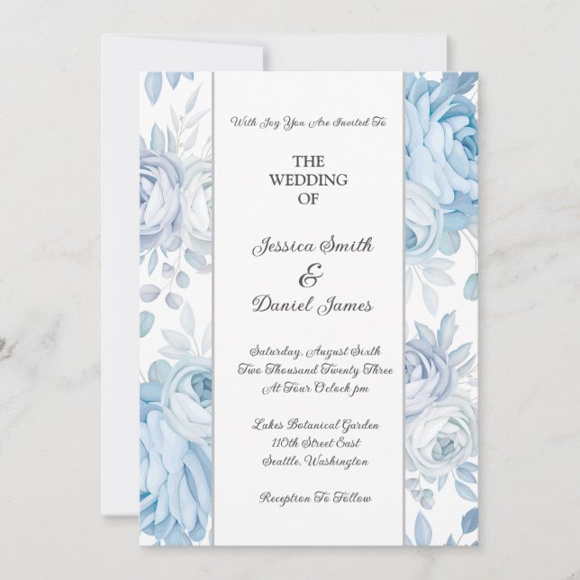 Faire-part de mariage floral (Devant)