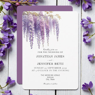 Faire-part de mariage floral à la lavande violette