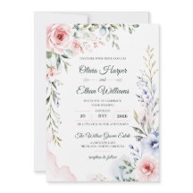 Faire-part de mariage floral à l'aquarelle élégant