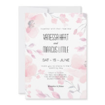 Faire-part de mariage Floral Anémonique rose