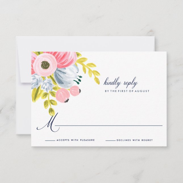 Faire-part de mariage floral aquarelle Floraison d (Devant)