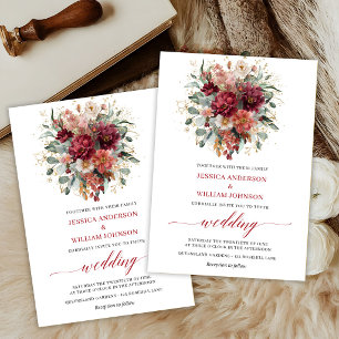 Faire-part de mariage Floral Automne Bohème Eucaly